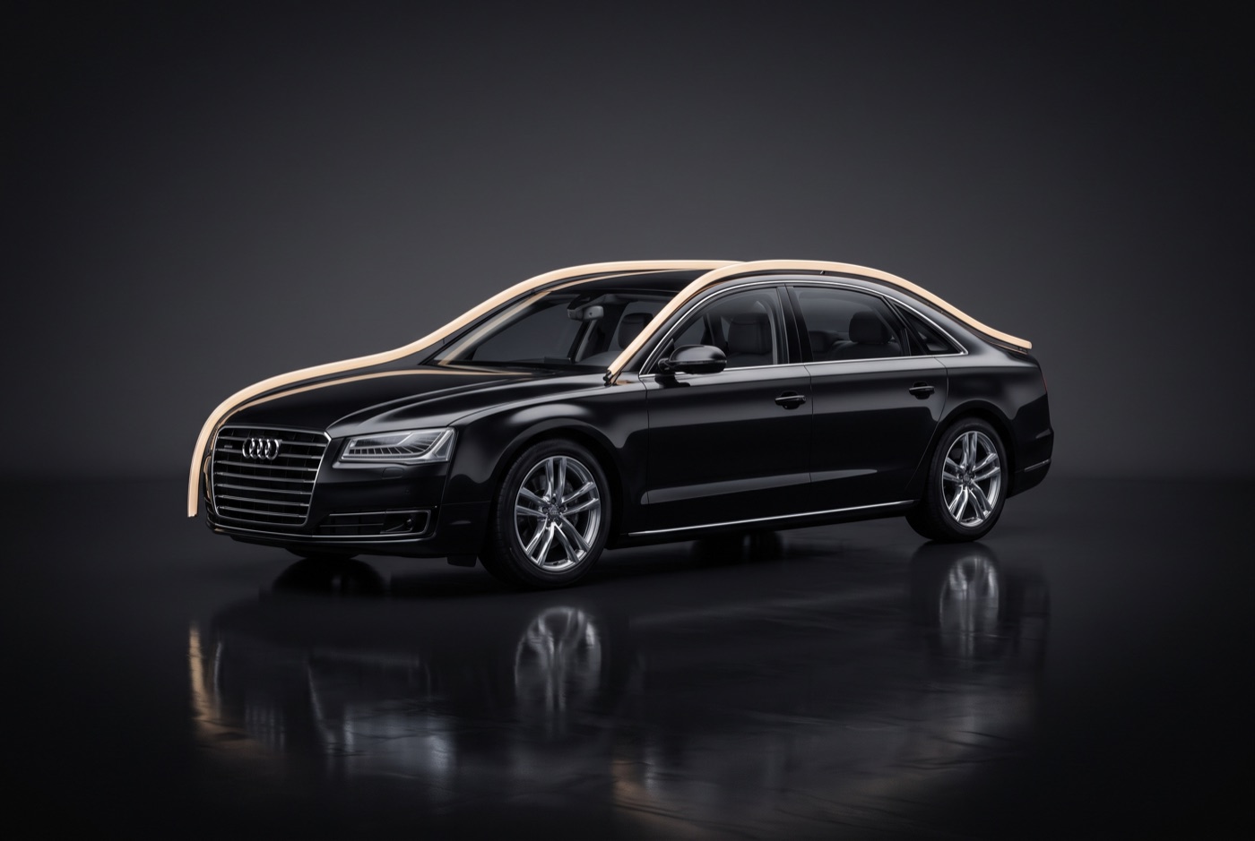 Black Audi A8 L luxury sedan