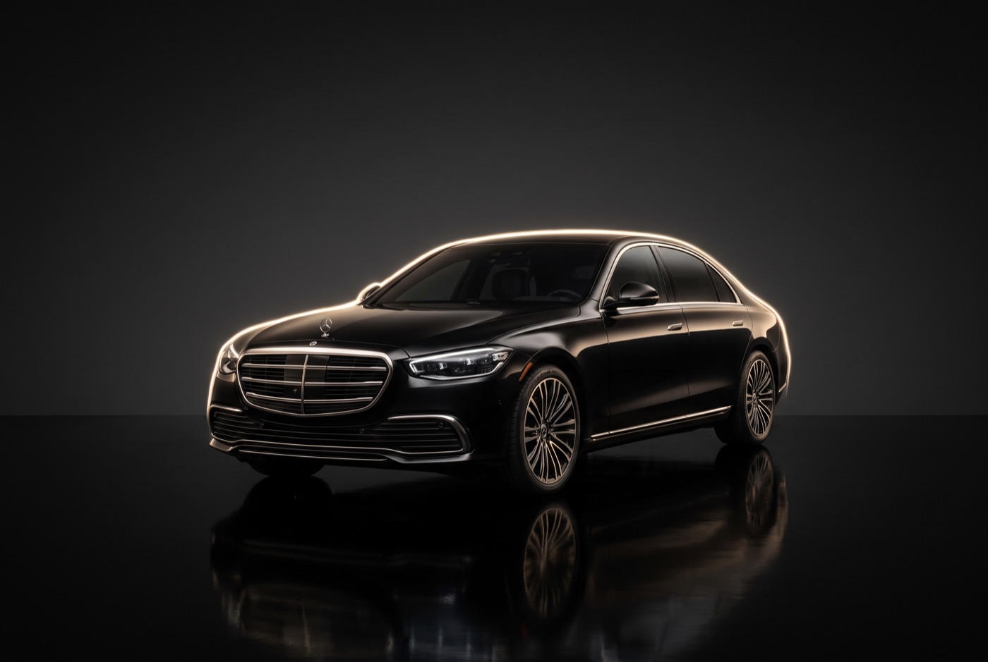Black Mercedes-Benz S-Class luxury sedan